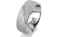 Ring 18 Karat Weissgold 7.0 mm kreismatt 6 Brillanten G...