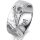 Ring 18 Karat Weissgold 7.0 mm diamantmatt 6 Brillanten G vs Gesamt 0,080ct
