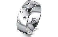 Ring 18 Karat Weissgold 7.0 mm poliert 5 Brillanten G vs...