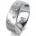 Ring 18 Karat Weissgold 7.0 mm sandmatt 5 Brillanten G vs Gesamt 0,095ct