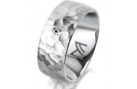 Ring 14 Karat Weissgold 8.0 mm diamantmatt 1 Brillant G...