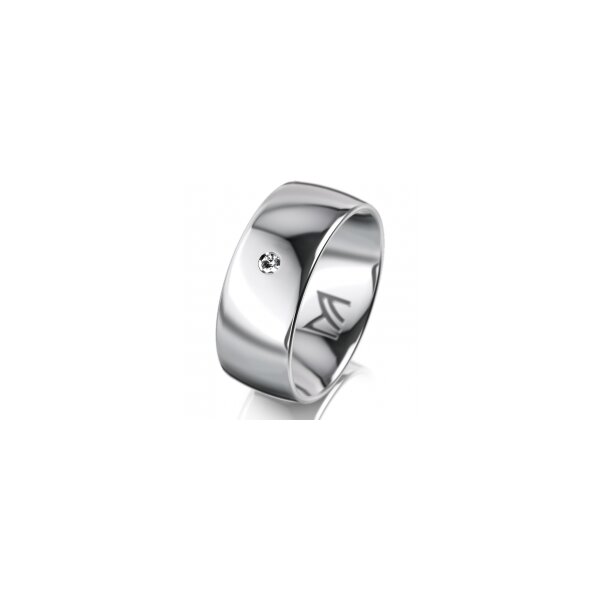 Ring 18 Karat Weissgold 8.0 mm poliert 1 Brillant G vs 0,025ct