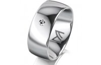 Ring 18 Karat Weissgold 8.0 mm poliert 1 Brillant G vs...