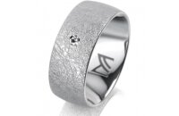 Ring 18 Karat Weissgold 8.0 mm kreismatt 1 Brillant G vs...