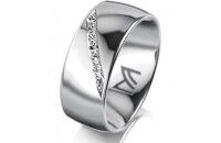Ring 14 Karat Weissgold 8.0 mm poliert 7 Brillanten G vs...