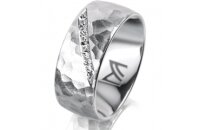 Ring 18 Karat Weissgold 8.0 mm diamantmatt 7 Brillanten G...