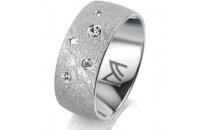 Ring 18 Karat Weissgold 8.0 mm kreismatt 5 Brillanten G...
