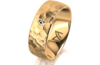 Ring 18 Karat Gelbgold 7.0 mm diamantmatt 1 Brillant G vs...