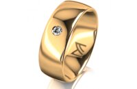 Ring 14 Karat Gelbgold 7.0 mm poliert 1 Brillant G vs...