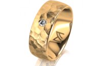 Ring 14 Karat Gelbgold 7.0 mm diamantmatt 1 Brillant G vs...