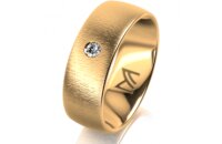 Ring 18 Karat Gelbgold 7.0 mm sandmatt 1 Brillant G vs...