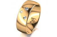 Ring 14 Karat Gelbgold 7.0 mm poliert 3 Brillanten G vs...