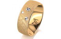 Ring 18 Karat Gelbgold 7.0 mm kreismatt 3 Brillanten G vs...