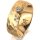 Ring 18 Karat Gelbgold 7.0 mm diamantmatt 3 Brillanten G vs Gesamt 0,070ct