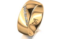 Ring 14 Karat Gelbgold 7.0 mm poliert 6 Brillanten G vs...