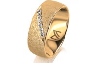 Ring 14 Karat Gelbgold 7.0 mm kreismatt 6 Brillanten G vs...