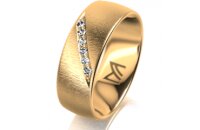 Ring 14 Karat Gelbgold 7.0 mm sandmatt 6 Brillanten G vs...