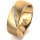 Ring 14 Karat Gelbgold 7.0 mm sandmatt 6 Brillanten G vs Gesamt 0,080ct