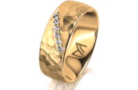 Ring 14 Karat Gelbgold 7.0 mm diamantmatt 6 Brillanten G...