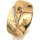Ring 18 Karat Gelbgold 7.0 mm diamantmatt 6 Brillanten G vs Gesamt 0,080ct