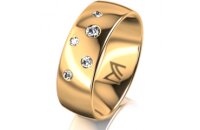 Ring 14 Karat Gelbgold 7.0 mm poliert 5 Brillanten G vs...