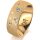 Ring 14 Karat Gelbgold 7.0 mm kreismatt 5 Brillanten G vs Gesamt 0,095ct
