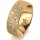 Ring 14 Karat Gelbgold 7.0 mm kristallmatt 5 Brillanten G vs Gesamt 0,095ct