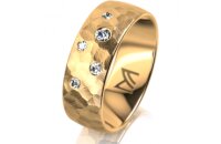 Ring 14 Karat Gelbgold 7.0 mm diamantmatt 5 Brillanten G...