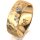 Ring 14 Karat Gelbgold 7.0 mm diamantmatt 5 Brillanten G vs Gesamt 0,095ct