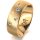 Ring 18 Karat Gelbgold 7.0 mm sandmatt 5 Brillanten G vs Gesamt 0,095ct
