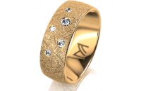 Ring 18 Karat Gelbgold 7.0 mm kristallmatt 5 Brillanten G...