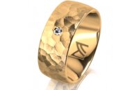 Ring 14 Karat Gelbgold 8.0 mm diamantmatt 1 Brillant G vs...