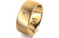 Ring 18 Karat Gelbgold 8.0 mm sandmatt 1 Brillant G vs...