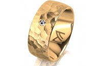 Ring 18 Karat Gelbgold 8.0 mm diamantmatt 1 Brillant G vs...