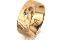 Ring 14 Karat Gelbgold 8.0 mm diamantmatt 1 Brillant G vs...