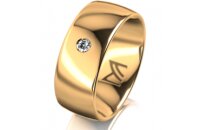 Ring 18 Karat Gelbgold 8.0 mm poliert 1 Brillant G vs...