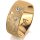 Ring 14 Karat Gelbgold 8.0 mm kristallmatt 3 Brillanten G vs Gesamt 0,080ct