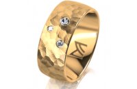 Ring 14 Karat Gelbgold 8.0 mm diamantmatt 3 Brillanten G...