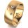 Ring 18 Karat Gelbgold 8.0 mm l&auml;ngsmatt 3 Brillanten G vs Gesamt 0,080ct