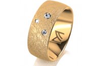 Ring 18 Karat Gelbgold 8.0 mm kreismatt 3 Brillanten G vs...