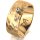 Ring 18 Karat Gelbgold 8.0 mm diamantmatt 3 Brillanten G vs Gesamt 0,080ct