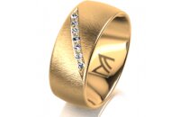 Ring 14 Karat Gelbgold 8.0 mm sandmatt 7 Brillanten G vs...
