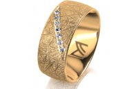 Ring 14 Karat Gelbgold 8.0 mm kristallmatt 7 Brillanten G...