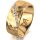 Ring 14 Karat Gelbgold 8.0 mm diamantmatt 7 Brillanten G vs Gesamt 0,095ct