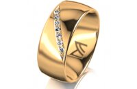 Ring 18 Karat Gelbgold 8.0 mm poliert 7 Brillanten G vs...