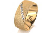 Ring 18 Karat Gelbgold 8.0 mm kreismatt 7 Brillanten G vs...