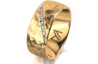 Ring 18 Karat Gelbgold 8.0 mm diamantmatt 7 Brillanten G...