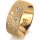 Ring 14 Karat Gelbgold 8.0 mm kristallmatt 5 Brillanten G vs Gesamt 0,115ct