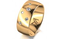 Ring 18 Karat Gelbgold 8.0 mm poliert 5 Brillanten G vs...