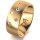 Ring 18 Karat Gelbgold 8.0 mm l&auml;ngsmatt 5 Brillanten G vs Gesamt 0,115ct